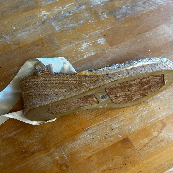 Satin lace up espadrille heels - Picture 1 of 2